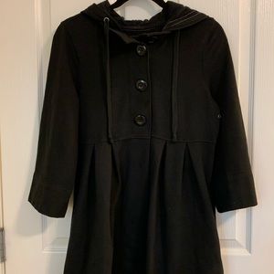 Old Navy Black 3/4 Sleeve Hooded Cape